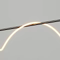 Modern Sleek LED Chandeliers With Linear And Curved Metal Frame Lighting Design