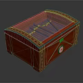 Red Wooden Cigar Box With Transparent Glass Lid Showing Cigars Inside And Round Gauge