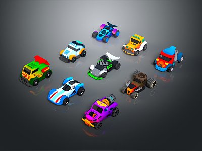 Modern Toy Car Racing Cartoon Racing Anime Racing 3d model