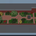 Lush Roof Garden Design With Varied Greenery Paved Paths And Rest Area