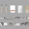 Stylish Bathroom Towels Set With Hanging And Folded Varieties In Neutral Tones