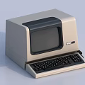 Vintage Retro Desktop Computer With Classic Monitor And Built in Keyboard