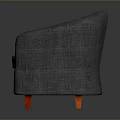 Gray Fabric Armchair With Red Casters And Comfortable Upholstered Seat