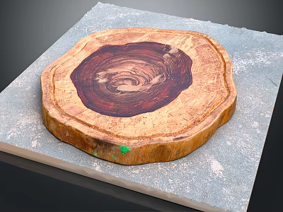 Round Natural Wooden Cutting Board for Food Preparation and Cooking Use 3d model