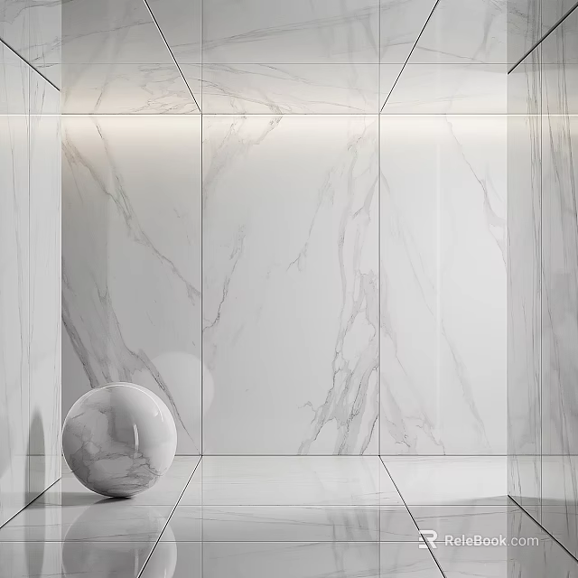Glossy White Marble Texture Floor Tiles For Modern Home Interior Design 3d model 