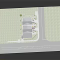 Modern Two Story Residential Building With White Brown Exterior Lawn And Parked Cars