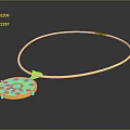 Yellow Fashion Necklace With Round Decorative Pendant And Smooth Chain Design