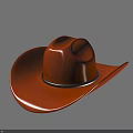 Classic Orange Wide Brim Cowboy Hat With Black Band Design