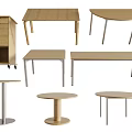 Various Styles Of Children's Wooden Tables With Round And Square Shapes For Kids