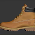 Classic Yellow Work Boots with Black Collar Leather Construction and Rubber Sole