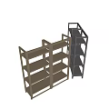 Modern shelf supermarket display rack 3d model
