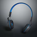 Modern Wireless Over Ear Headphones With Blue LED Lights And High Quality Sound