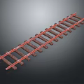 Red Metal Railway Track Equipment Featuring Wooden Sleepers And Rail Sections