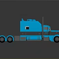 Blue Heavy Duty Truck With Modern Cab Dual Exhaust Pipes And Shiny Wheels