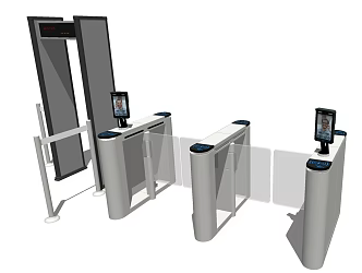 Modern gate safety inspection gate temperature detector 3d model