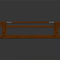Durable Orange Wooden Outdoor Bench With Metal Connectors And Flat Seat Surface
