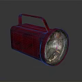 Rustic Red Vintage Furniture Lamp With Handle And Round Light Head Design