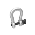 Silver Metal Shackle With U Shaped Design And Black Bolt Fastener
