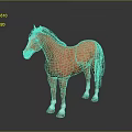 Orange Horse With Black Mane Tail And White Hooves On Gray Background