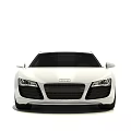 White Audi Sports Car With Sleek Exterior Black Doors And Alloy Wheels