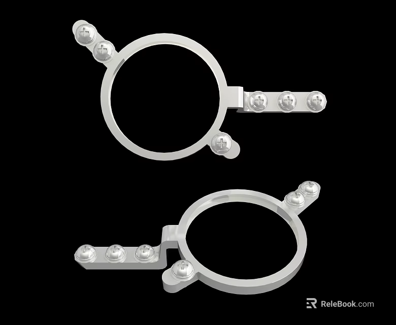 Silver Metal Rings Hardware Tools With Multiple Bolts For Construction Fixing 3d model 