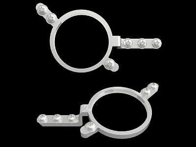 Silver Metal Rings Hardware Tools With Multiple Bolts For Construction Fixing 3d model