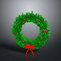 Festive Christmas Wreath Themed Clothing Accessories With Green Pine Red Berries And Bow