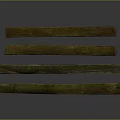 Rusted Metal Strips With Green Brown Patina Arranged On Dark Background Surface