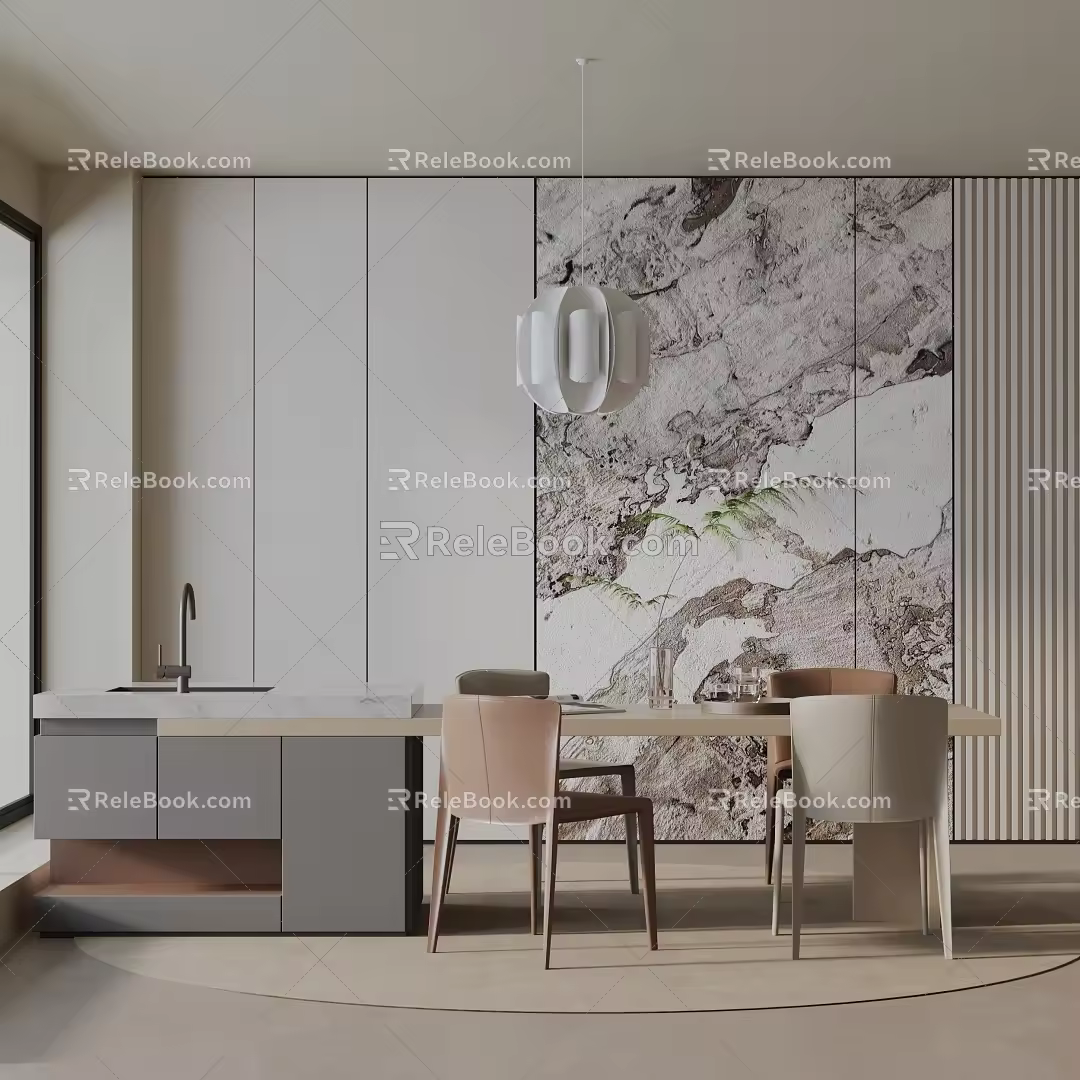 Modern table combination 3d model