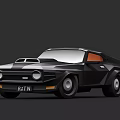 Black Vintage Sports Car With Angular Lines And Unique Retro Design
