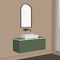 French sink counter basin faucet mirror 3d model