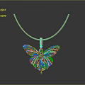 Orange Butterfly Shaped Pendant Necklace With Elegant Design For Daily Use