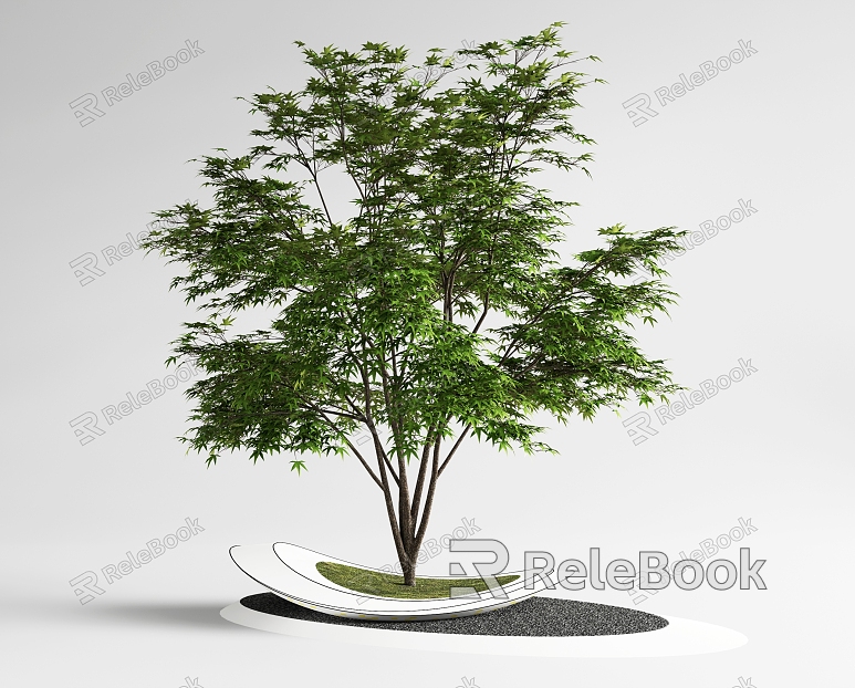 landscape tree red maple maple claw maple pond model