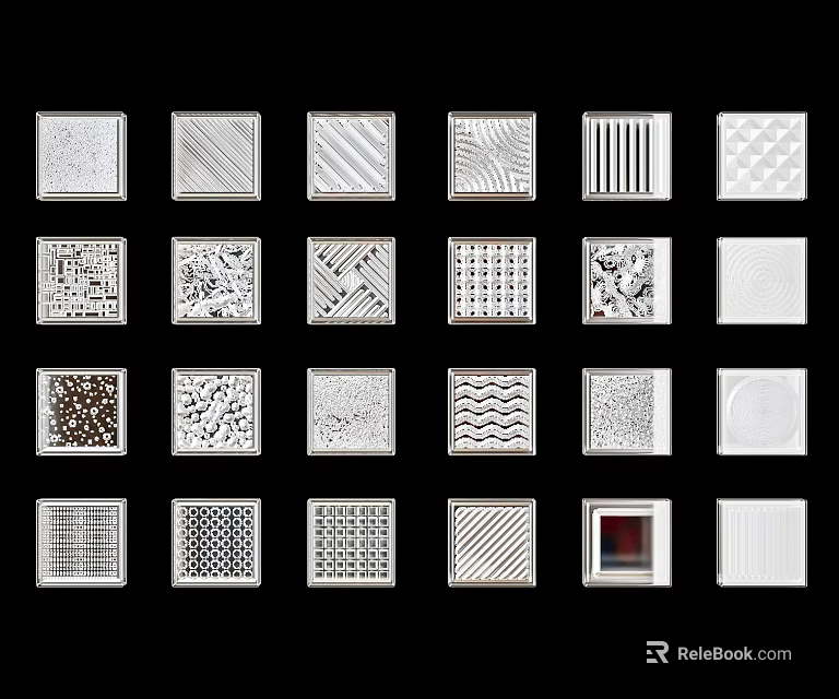 Various Textured Wall Decorative Panels With Different Geometric And Abstract Patterns 3d model 