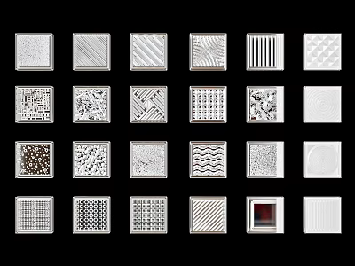 Various Textured Wall Decorative Panels With Different Geometric And Abstract Patterns 3d model