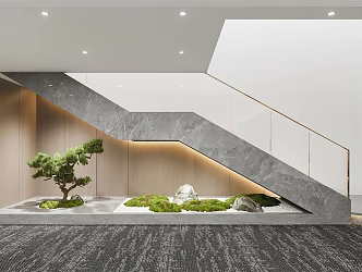 modern stair handrail stair 3d model