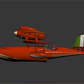 Red Passenger Plane Model With Propeller Wings And Italian Flag On Tail