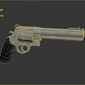 Silver Revolver With Black Grip And Shiny Metallic Finish Design
