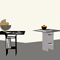 Metal plate coffee table corner table side table 3d model