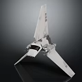 Sleek Futuristic White Starfighter Spacecraft Model Featuring Angular Wings And Detailed Cockpit 3d model