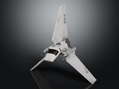Sleek Futuristic White Starfighter Spacecraft Model Featuring Angular Wings And Detailed Cockpit 3d model