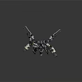 Futuristic Mechanical Warrior Robot With Multi Armed Structure And Combat Weapons