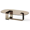 Modern Oval Glass Top Tables With Bronze And Black Metal Bases Design