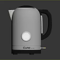 White Electric Kettle With Black Handle Lid And Temperature Gauge Cundo Brand