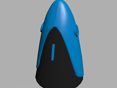 Blue And Black Public Facility With Conical Design Central Opening And Side Handles 3d model