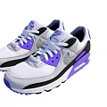 White And Purple Casual Sporty Shoes Featuring Black Accents And Air Cushion Design