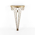 Elegant Console Table With Marble Top And Metal Scroll Base 3d model
