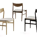 Modern Minimalist Dining Chairs With Wooden Frame And Light Upholstered Seats In Different Colors