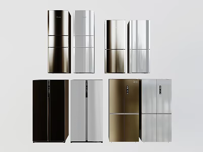 Modern Refrigerator Freezer Household Appliances Double Door Refrigerator Four Door Refrigerator Double Door Refrigerator Single Door Refrigerator 3d model