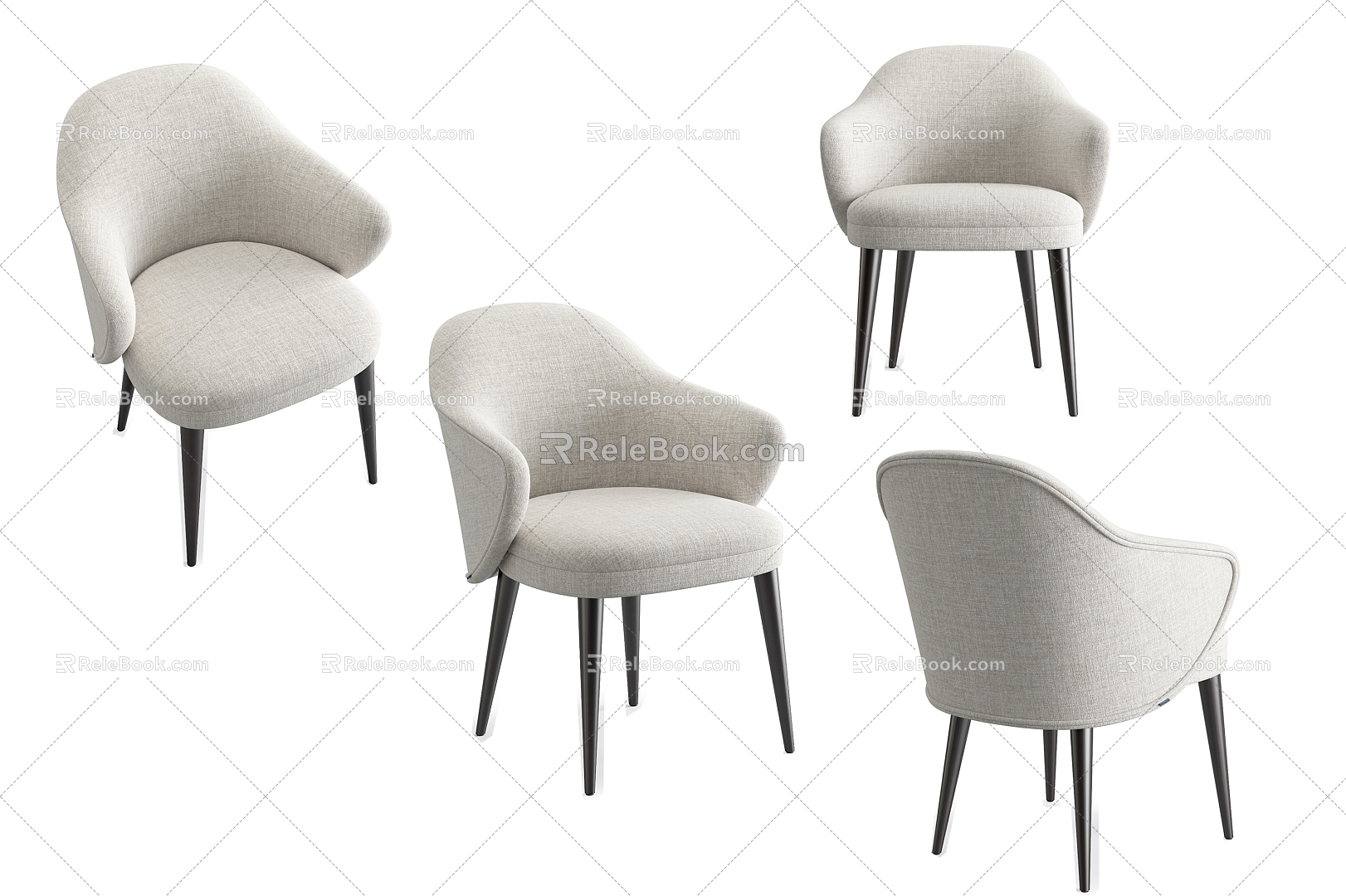 Modern Simple Casual Single Chair 3d model